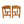 Pair of natural wood rush stools with woven seats and open side supports