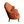 Orange-brown velvet accent chair sofa with deep seat, tufted back, dark legs