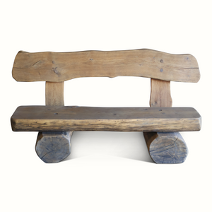 Live Edge Wooden Brutalist Bench
