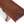 Dark brown wooden bench corner view with smooth tabletop edge
