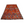 Red Moroccan rug with geometric medallion pattern and navy border, fringed edges