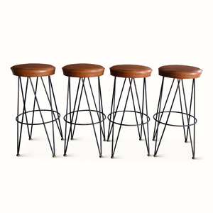 Set of Four 1950s Iron Barstools