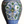Blue and white floral ceramic vase table lamp with dark base and gold-toned neck