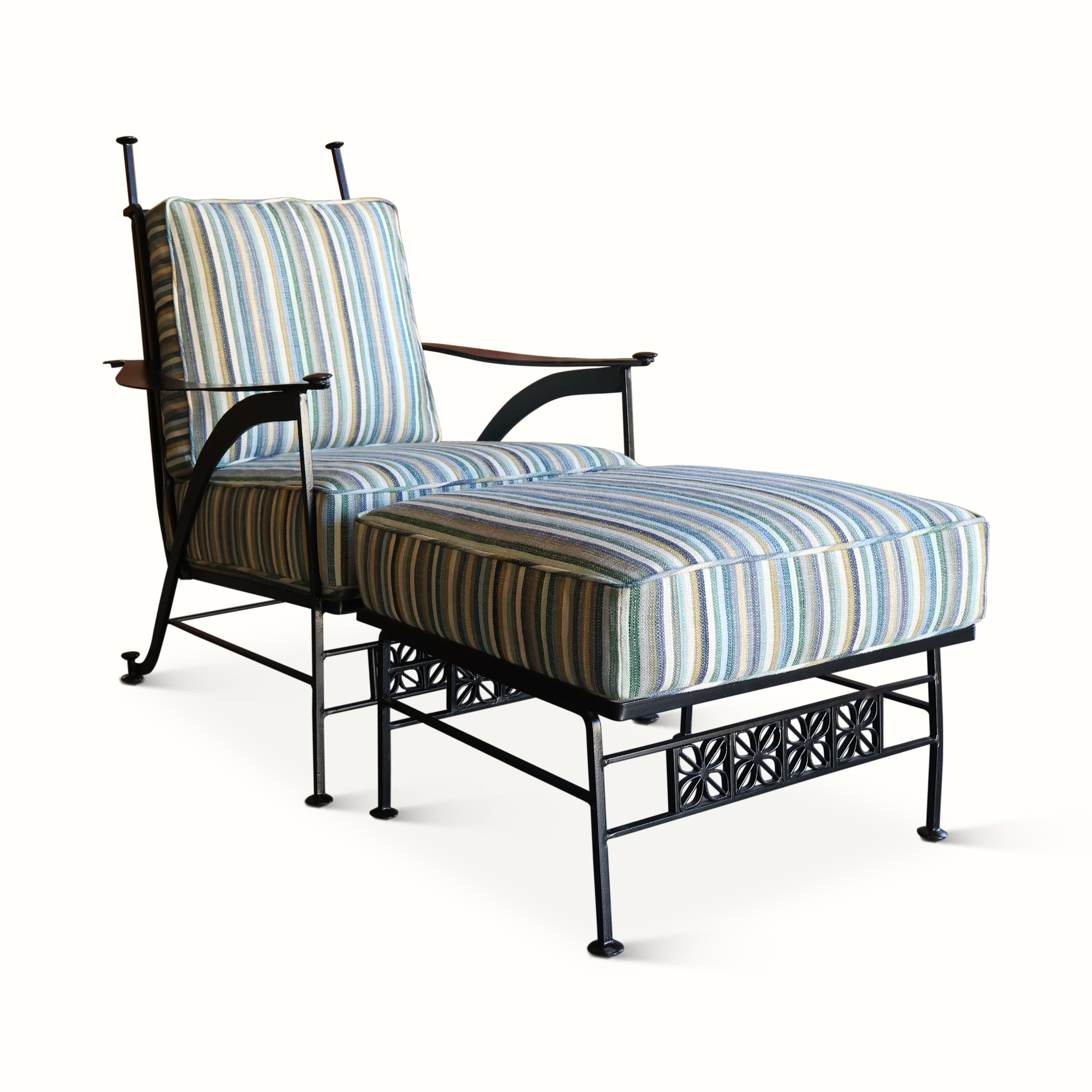 Iron Armchair and Ottoman by John Salterini