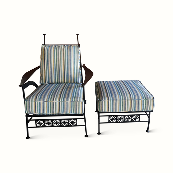 Iron Armchair and Ottoman by John Salterini