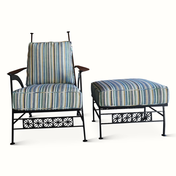 Iron Armchair and Ottoman by John Salterini