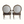 Pair of round-back armchairs with checkered fabric backs, dark seats, and gilt wood trim