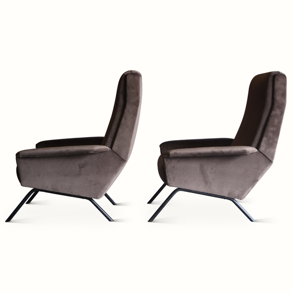Pair of Velvet Italian Armchairs