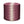 Indoor round upholstered pouf with burgundy fabric and off-white ikat pattern