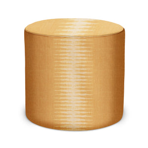 Indoor Pouf in Peter Dunham Textiles Ikat in Aurum