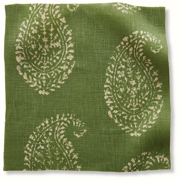 Peter Dunham Textiles Kashmir Paisley in Tea/Green Pillow
