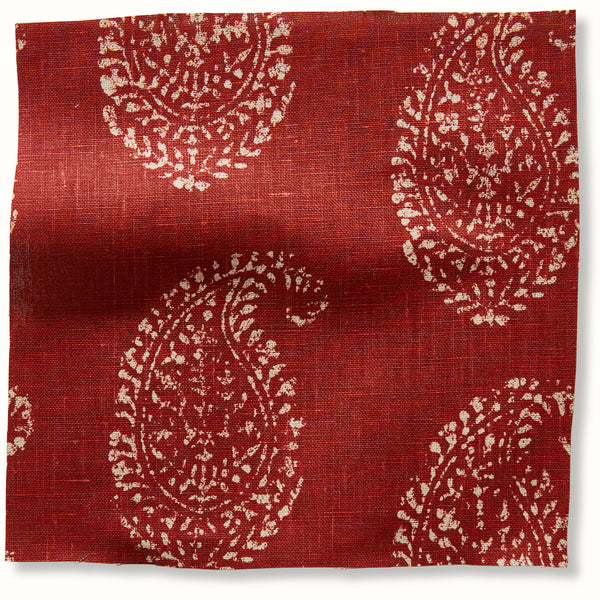 Peter Dunham Textiles Kashmir Paisley in Tea/Red Pillow