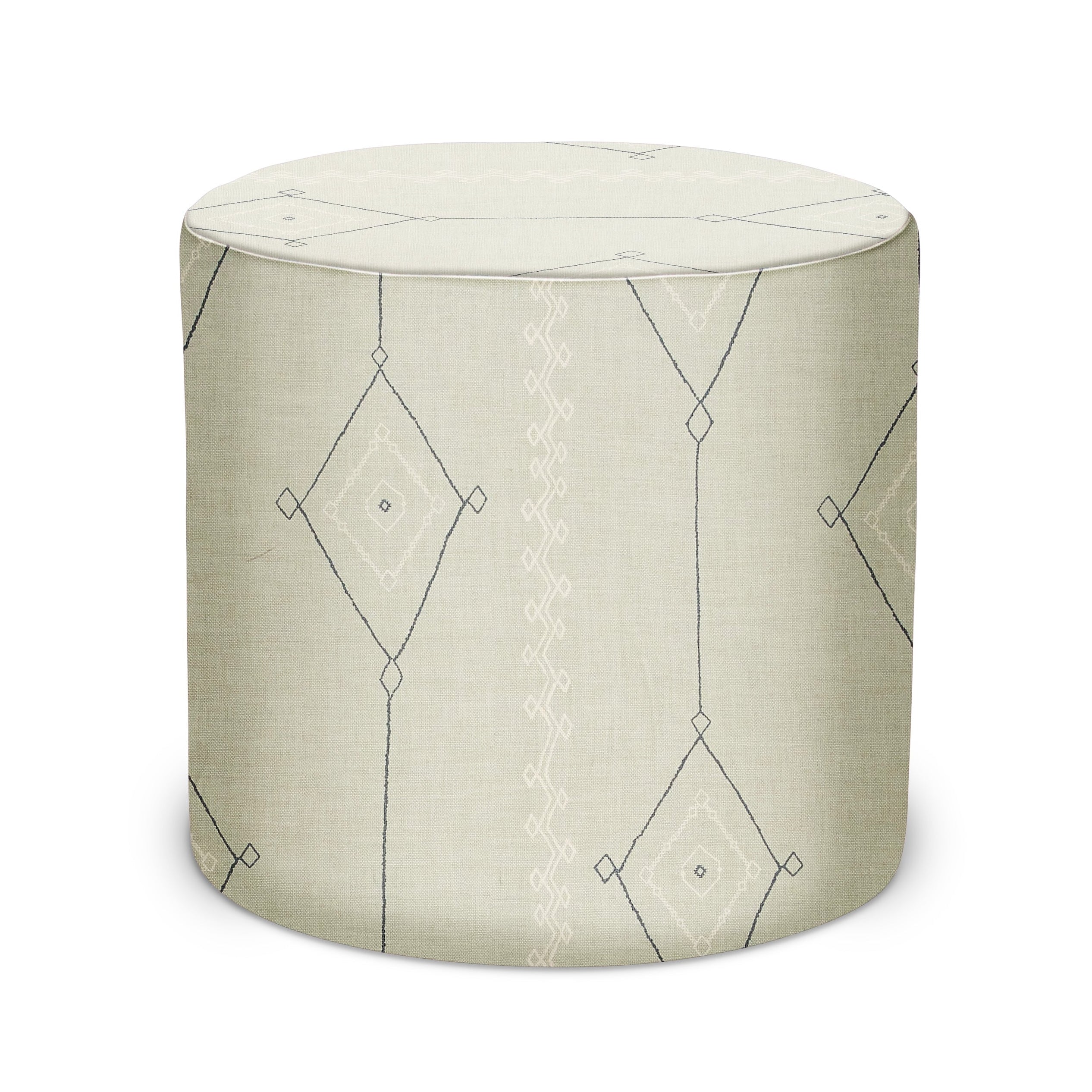 Indoor Pouf in Peter Dunham Textiles Khyber in Ocean