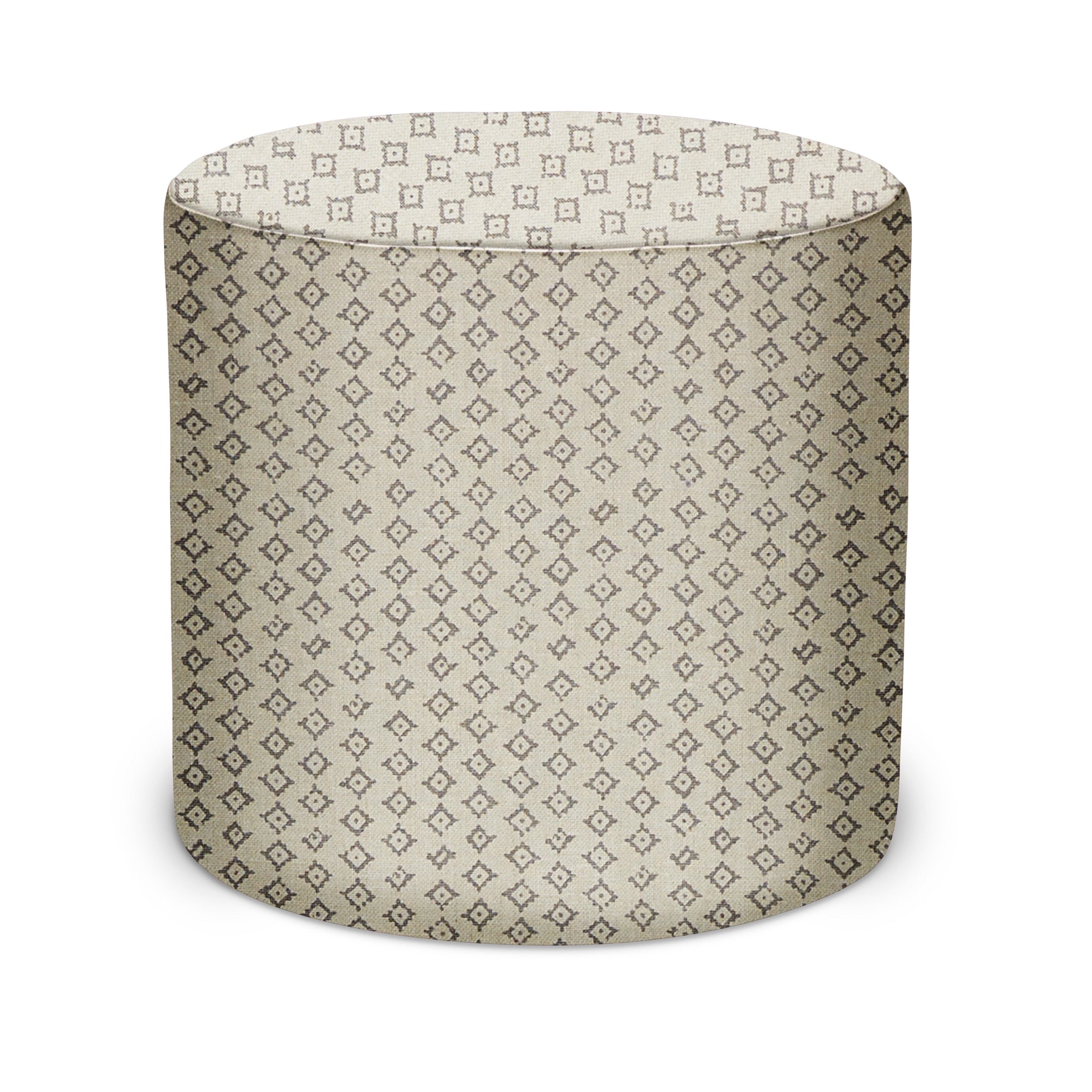 Indoor Pouf in Peter Dunham Textiles Kumbh in Ash/Natural