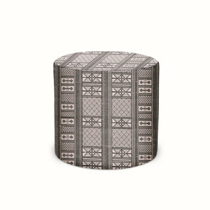 Indoor/Outdoor Pouf in Peter Dunham Textiles Masai Onyx