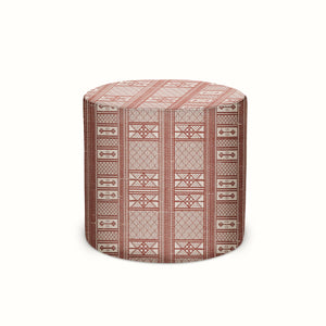 Indoor/Outdoor Pouf in Peter Dunham Textiles Masai Red