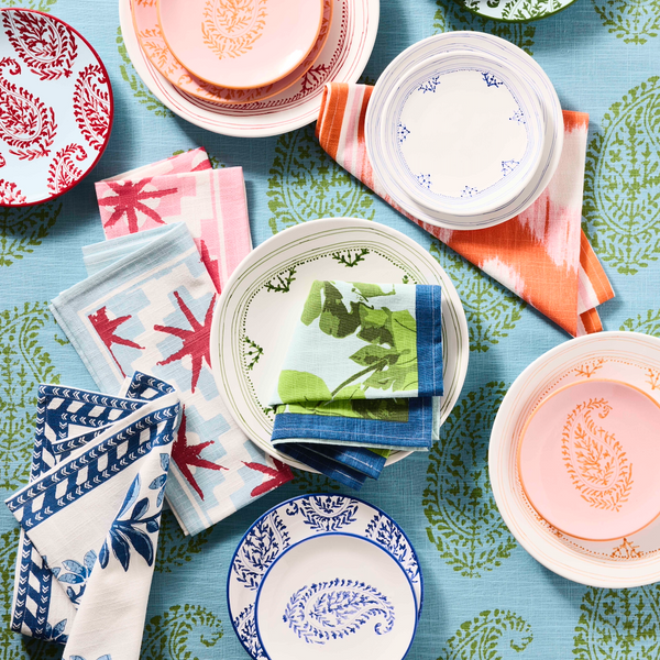 Peter Dunham + Hudson Grace Green Fig Leaf Printed Napkin