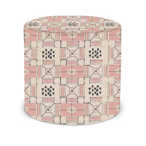 Indoor Pouf in Peter Dunham Textiles Mogador in Pink/Indigo