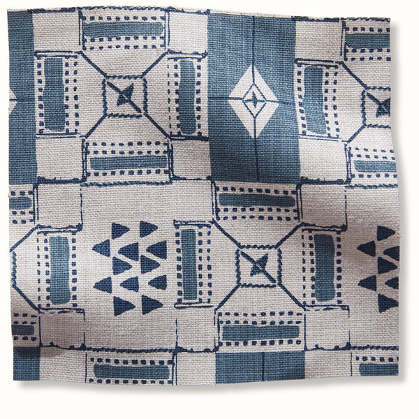 Indigo and white geometric patterned pillow cover