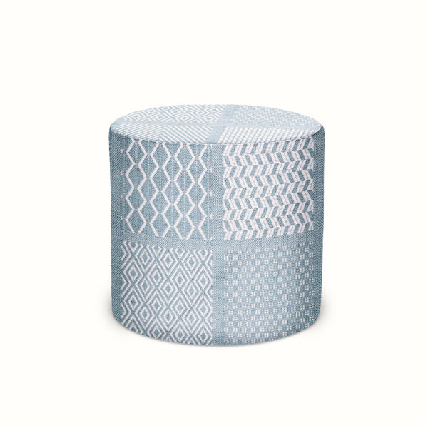 Indoor/Outdoor Pouf in Peter Dunham Textiles Nawab Lagoon