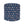 Geometric-pattern indoor pouf, blue fabric with pink and white diamonds, round top