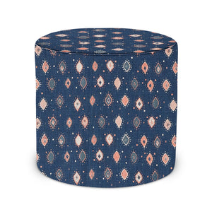 Indoor Pouf in Peter Dunham Textiles Oona in Blue/Pink