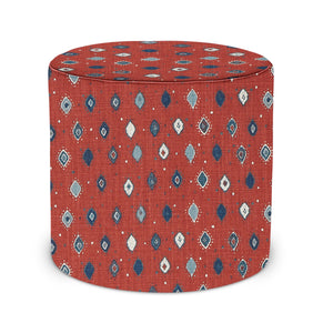 Indoor Pouf in Peter Dunham Textiles Oona in Red Clay