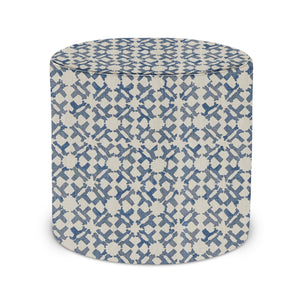 Indoor Pouf in Peter Dunham Textiles Orcha in Indigo