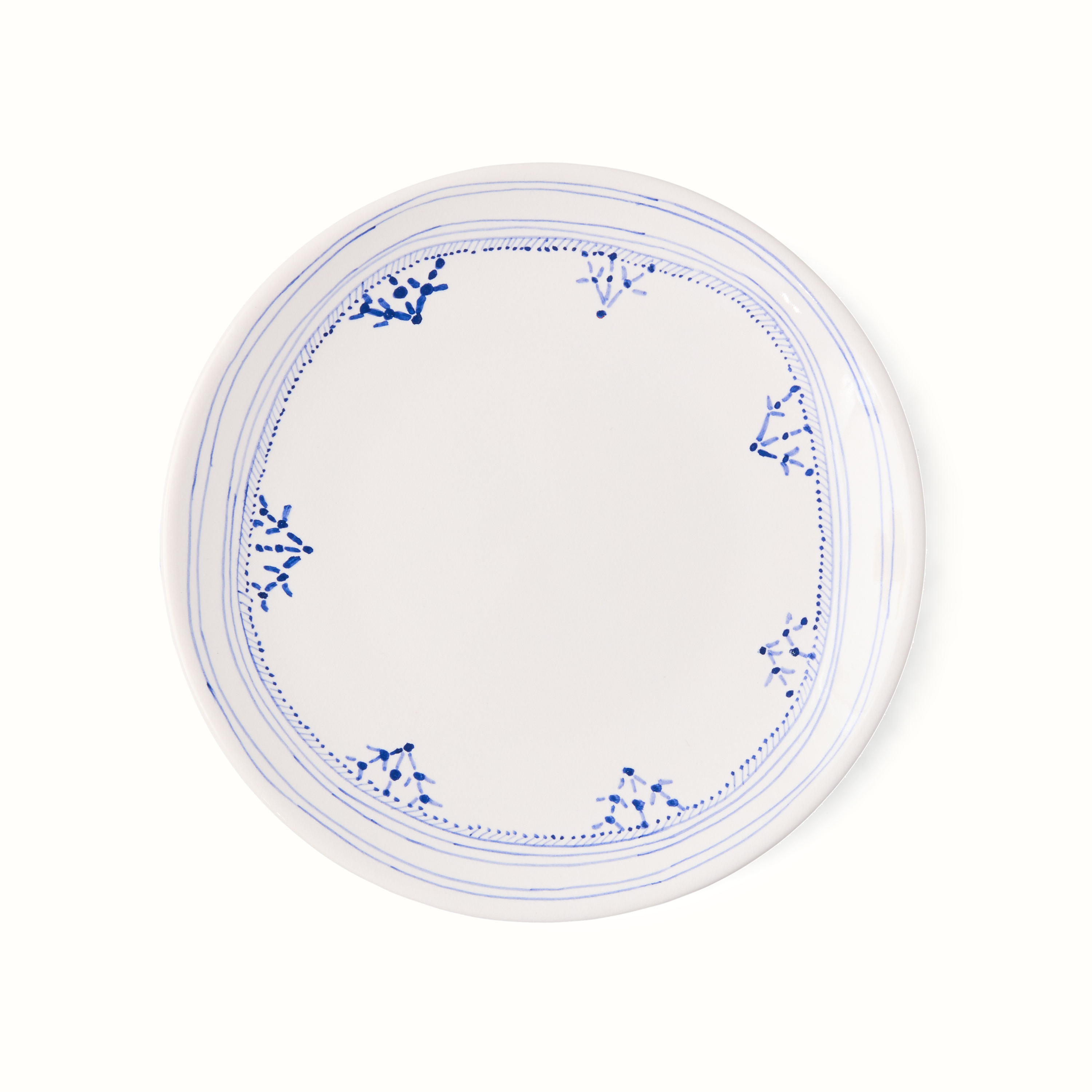 Peter Dunham + Hudson Grace Blue Fez Painted Border Appetizer Plate