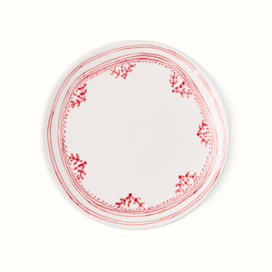 Peter Dunham + Hudson Grace Red Fez Painted Border Appetizer Plate