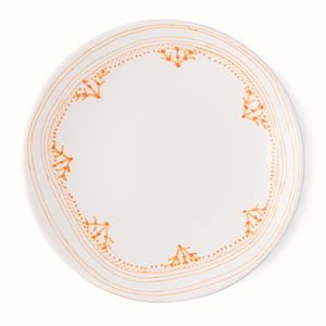 Peter Dunham + Hudson Grace Orange Fez Painted Border Dinner Plate