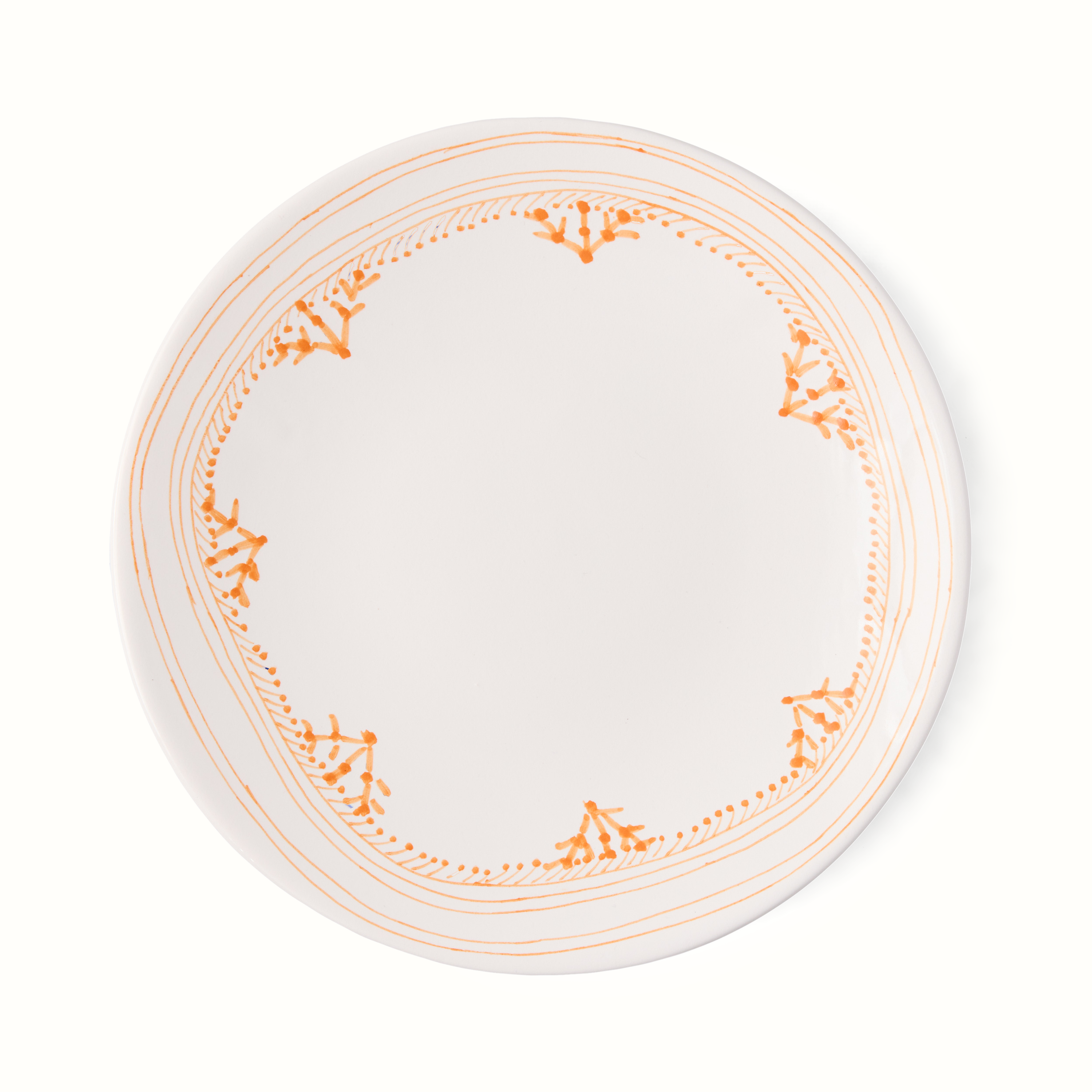 Peter Dunham + Hudson Grace Orange Fez Painted Border Salad Plate
