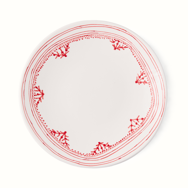 Peter Dunham + Hudson Grace Red Fez Painted Border Salad Plate
