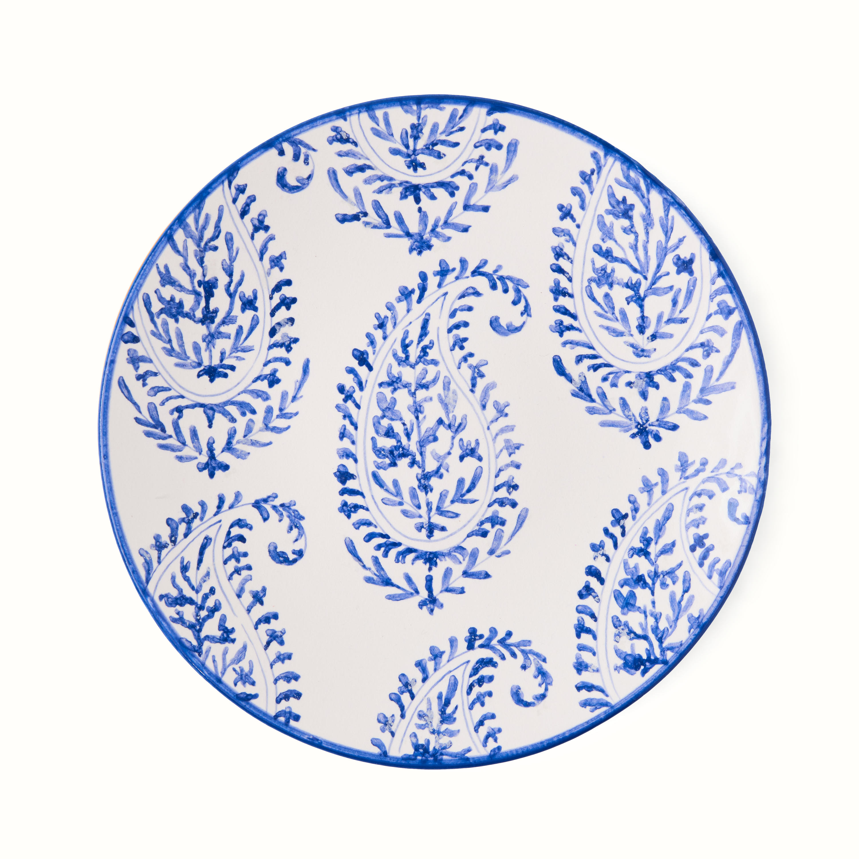 Peter Dunham + Hudson Grace Blue Kashmir Painted Paisley Salad Plate