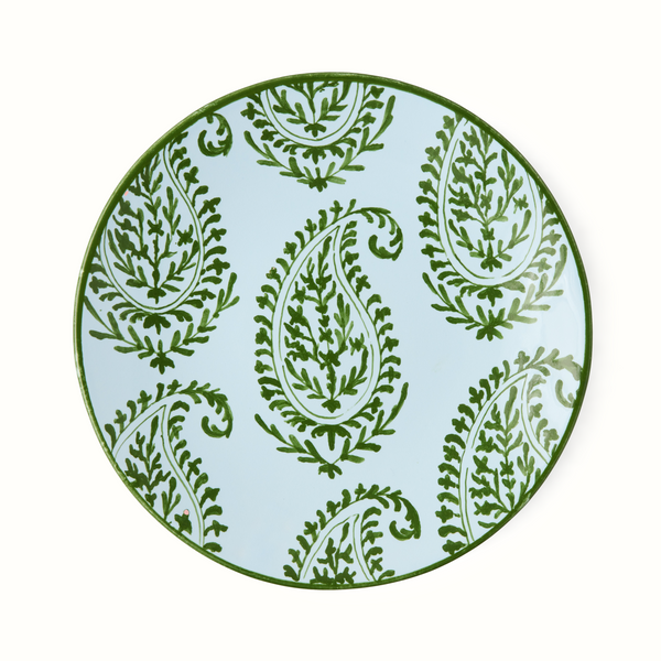 Peter Dunham + Hudson Grace Green Kashmir Painted Paisley Salad Plate