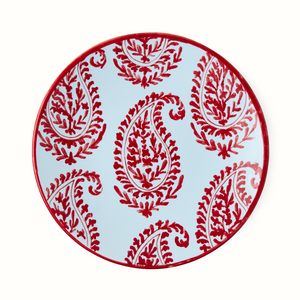 Peter Dunham + Hudson Grace Red Kashmir Painted Paisley Salad Plate
