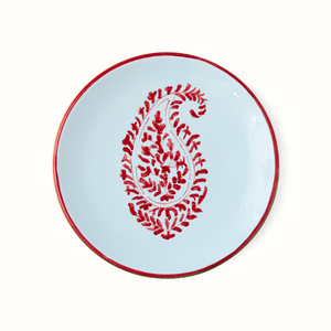 Peter Dunham + Hudson Grace Red Kashmir Painted Paisley Appetizer Plate
