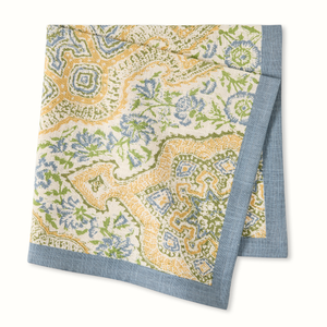 Peter Dunham + Hudson Grace Blue and Green Deeg Printed Napkin