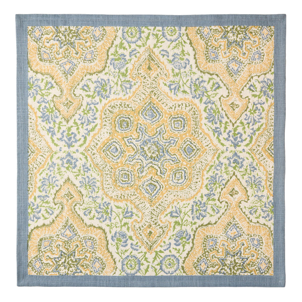 Peter Dunham + Hudson Grace Blue and Green Deeg Printed Napkin