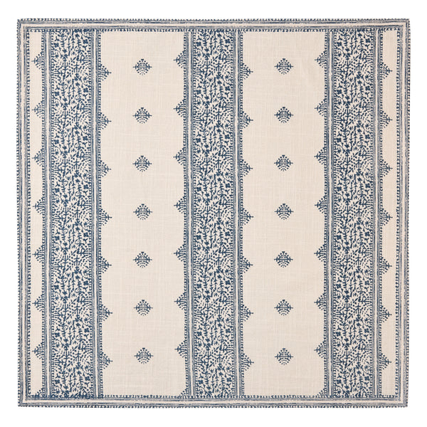 Peter Dunham + Hudson Grace Indigo Blue Fez Stripe Natural Printed Napkin