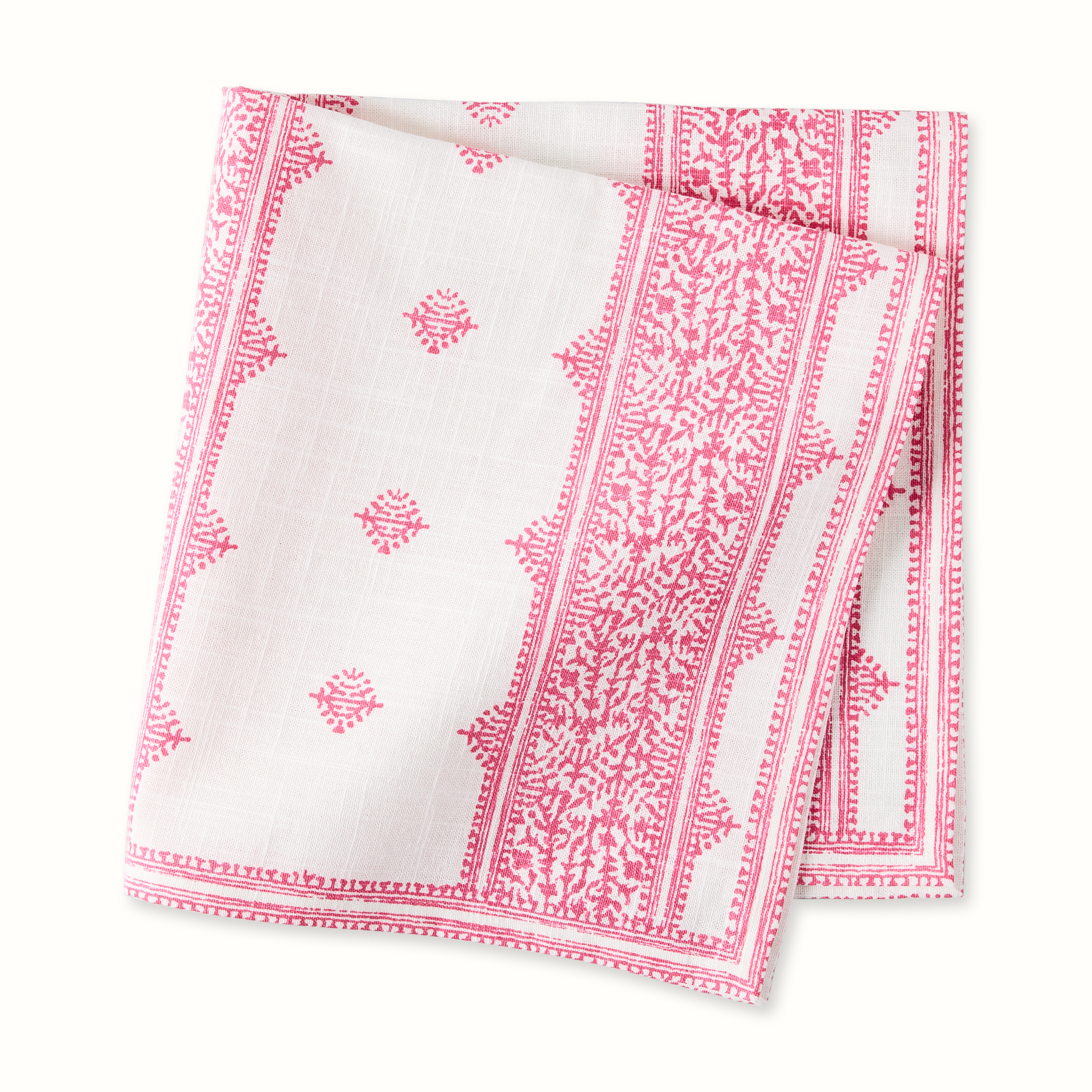 Peter Dunham + Hudson Grace Pink Fez Stripe Printed Napkin