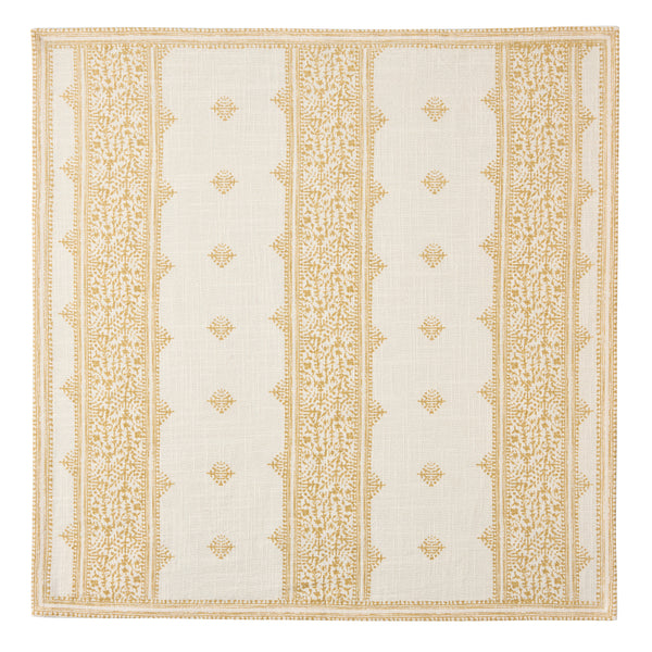 Peter Dunham + Hudson Grace Golden Yellow Fez Stripe Natural Printed Napkin