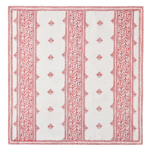 Peter Dunham + Hudson Grace Red Fez Stripe Printed Napkin