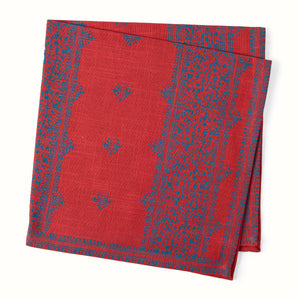 Peter Dunham + Hudson Grace Red Fez Stripe Printed Napkin