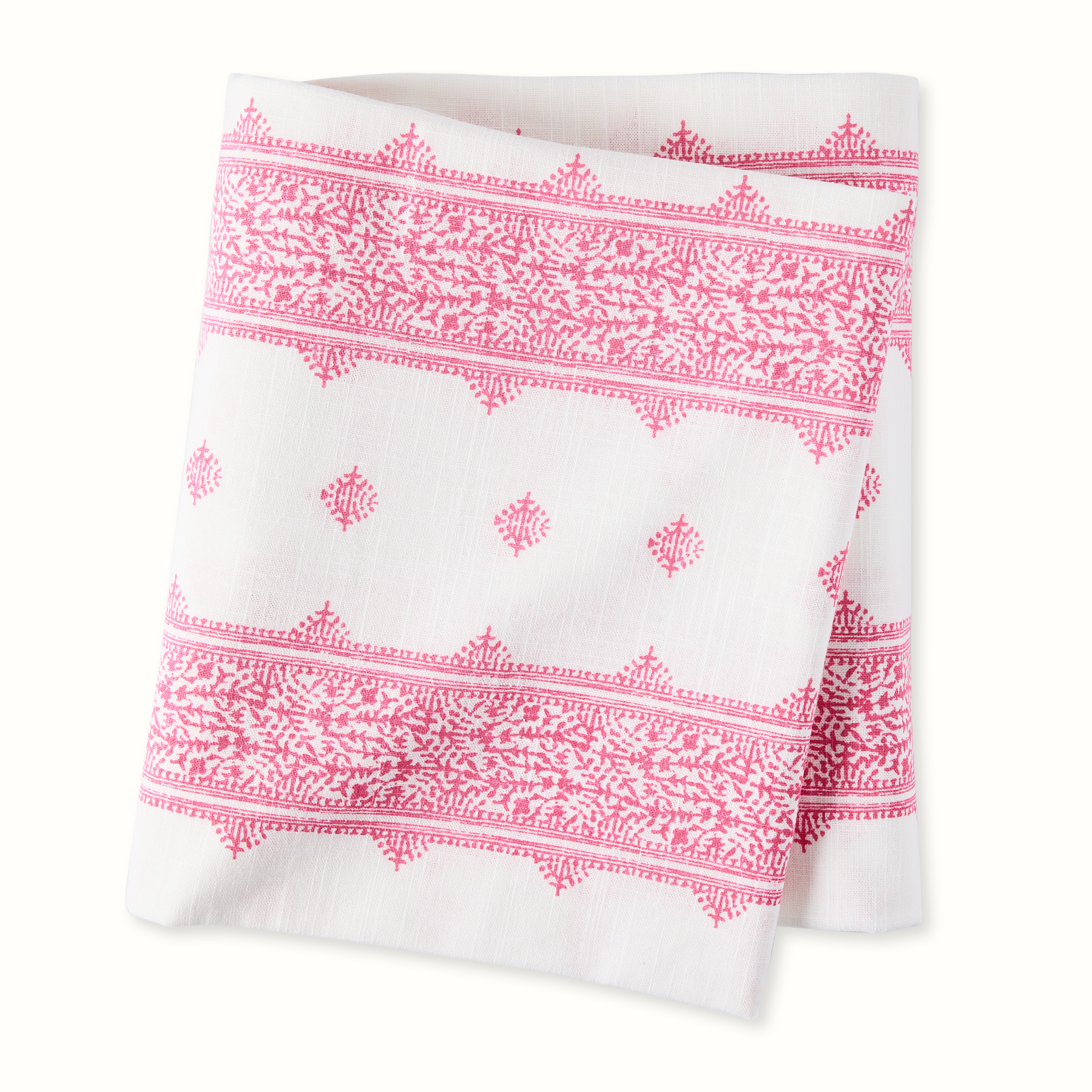 Peter Dunham + Hudson Grace Pink Fez Stripe Printed Tablecloth