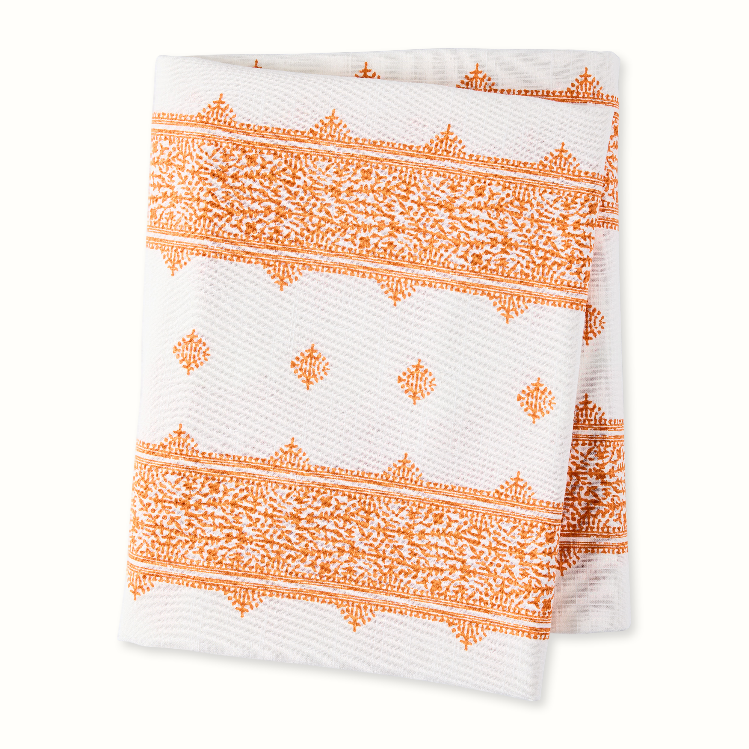 Peter Dunham + Hudson Grace Orange Fez Stripe Printed Tablecloth
