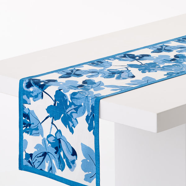 Peter Dunham + Hudson Grace Blue Fig Leaf Printed Runner