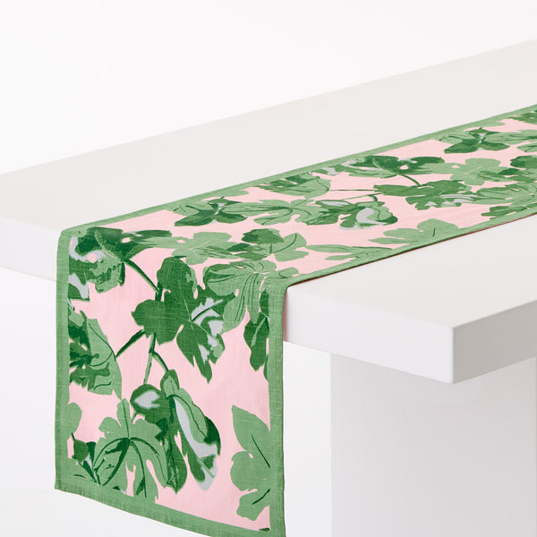 Peter Dunham + Hudson Grace Green Fig Printed Pale Pink Runner
