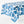 Blue leaf-printed tablecloth with draped corners