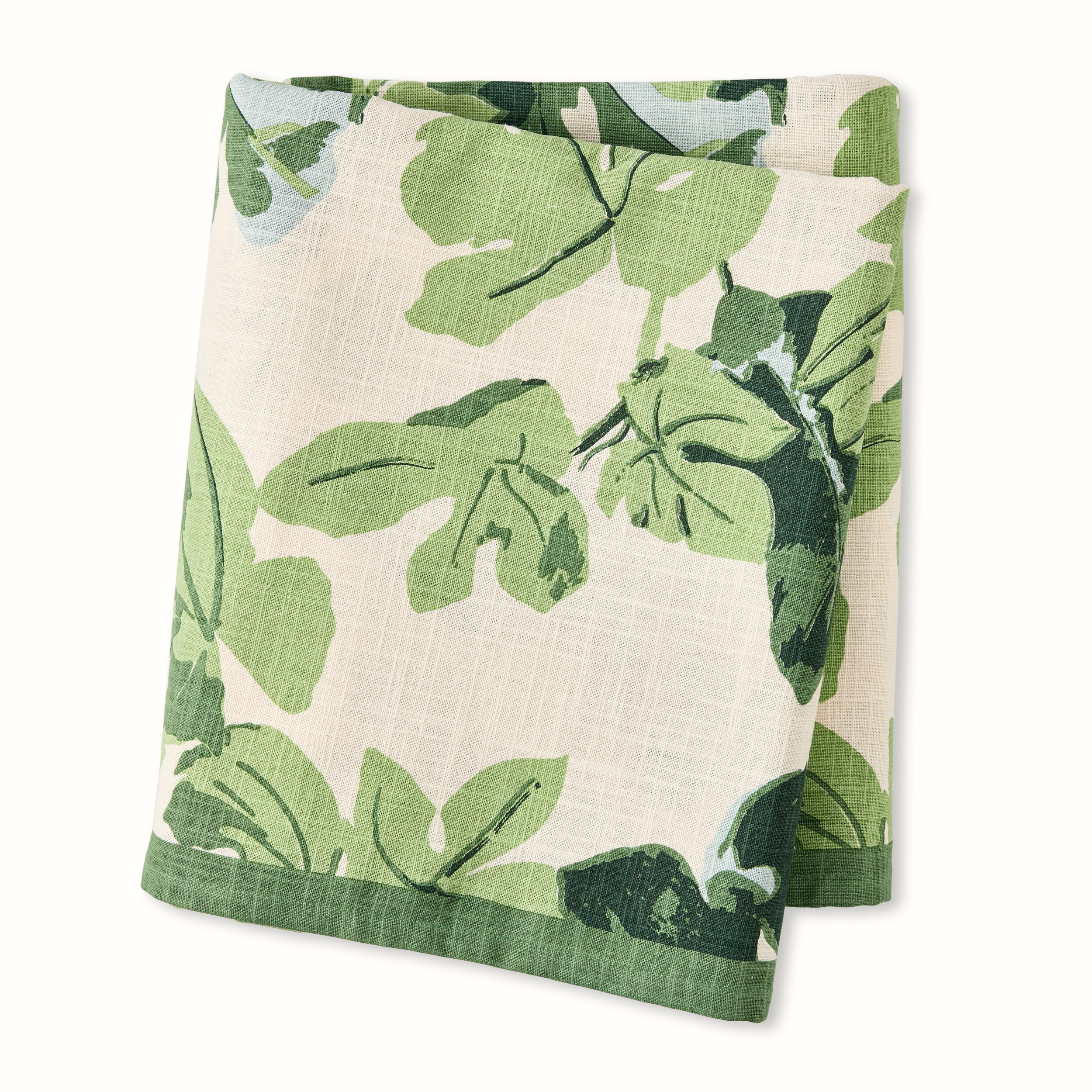 Peter Dunham + Hudson Grace Fig Leaf Natural Printed Tablecloth